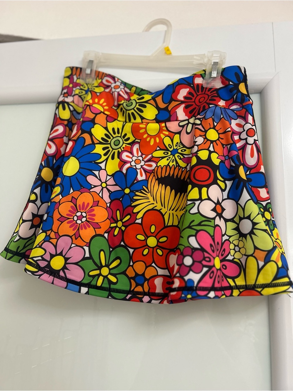 Vibrant Floral A-Line Mini Skirt - Multicolor